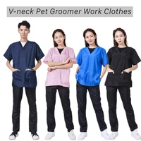 5 styles pet groomer v neck uniform breathable waterproof cat dog hair school hospital dedicated apron custom logo g0607
