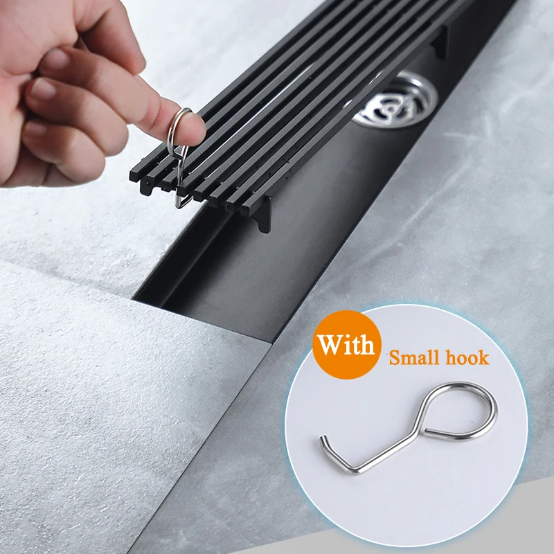 304 сток в полу из нержавеющей стали черный прямоугольный плот бамбука для ванной