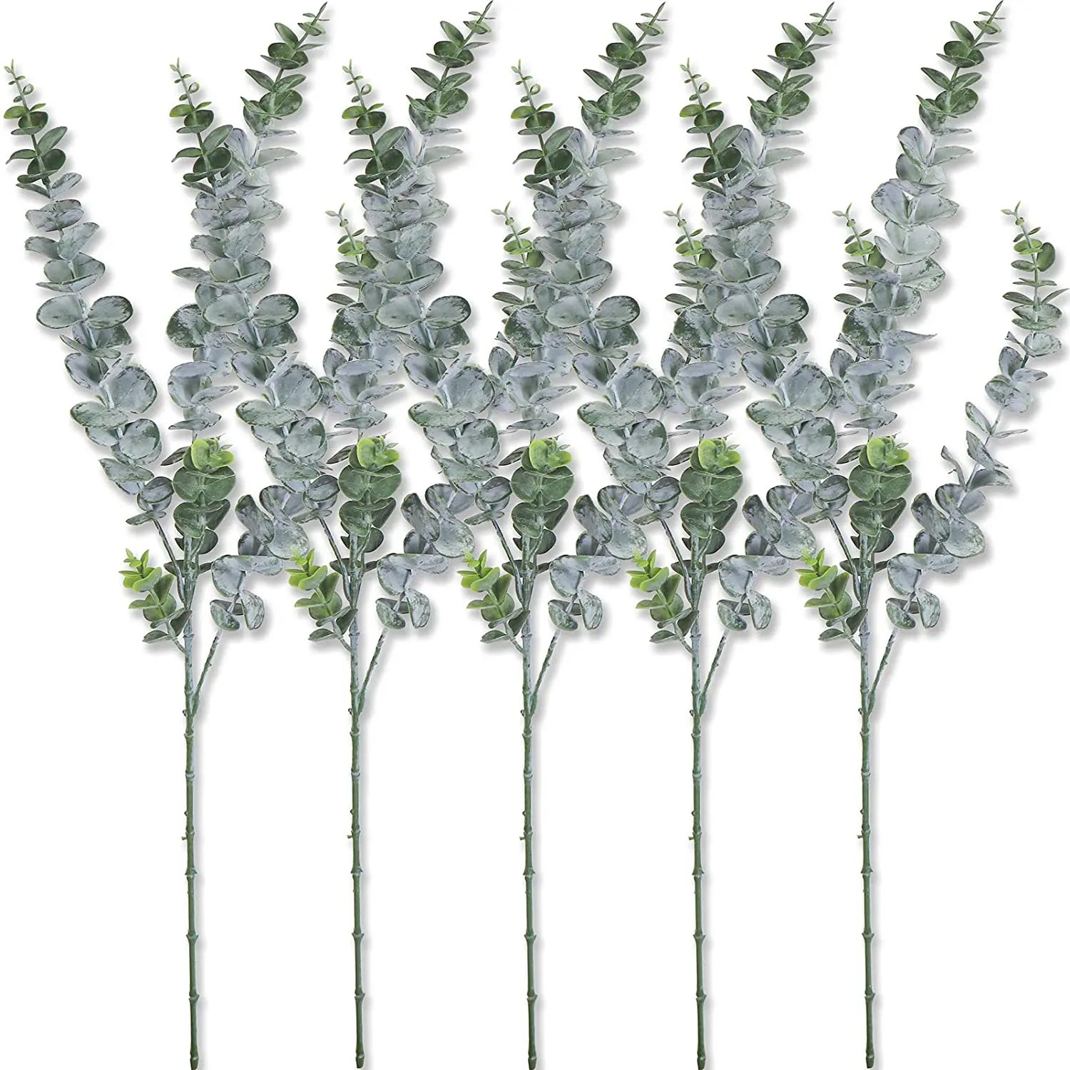 

5 Branches Artificial Plants Faux Eucalyptus Leaves Spray Artificial Greenery Stems Plants in Dusty Green for Wedding Party