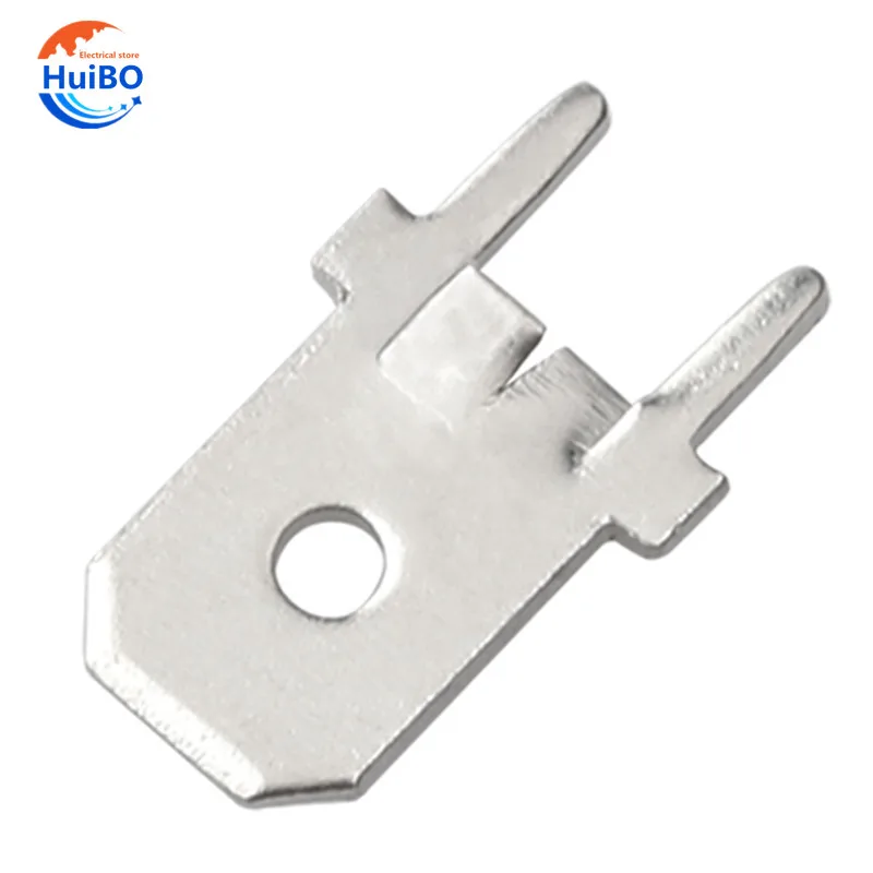 

50/100pcs 6.3 Inserts Plug Spring Terminal PCB Solder lug type thickness 0.8mm two legs PCB welding sheet