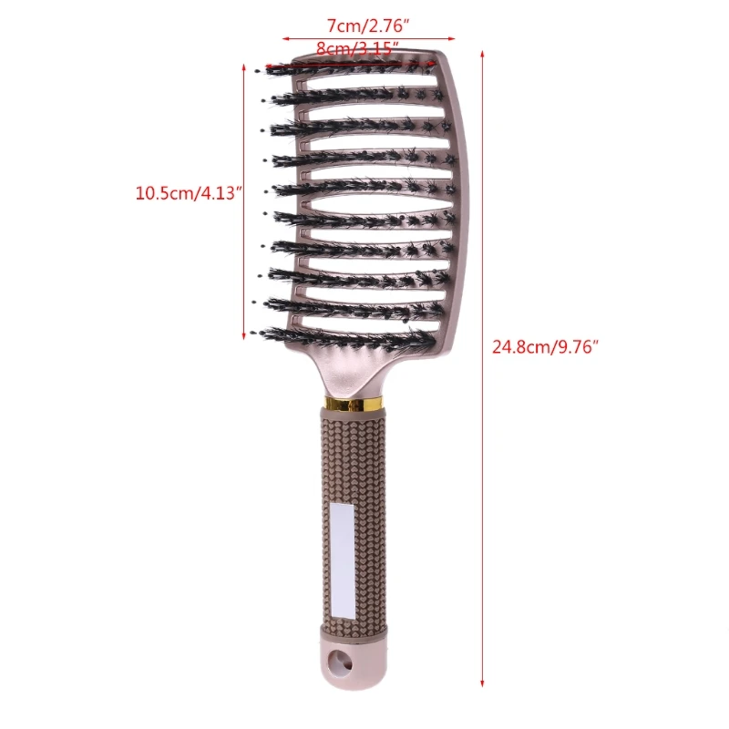 

Salon Professional Bristle & Nylon Hairbrush Scalp Massage Comb Wet Hair Brush