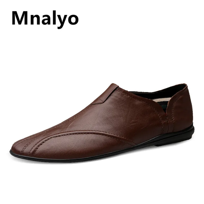 

Mnalyo New Men's Casual Shoes High Quality Loafers Waterproof Non-slip Breathable Flats Soft Fashion Men's Driving Footwear