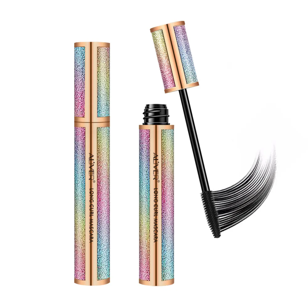 Тушь для ресниц 4D с шелковыми волокнами объемная водонепроницаемая черная