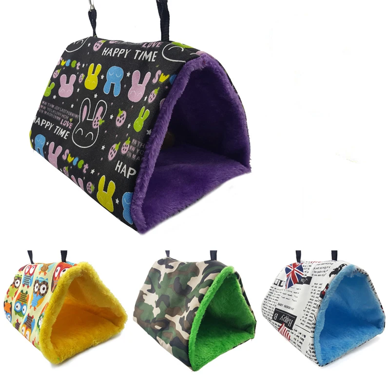 4 цвета 3 размера теплый флуффи три угла попугай хомяк сахарный планер гамак