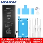 Аккумулятор NOHON для iPhone 7, 8, 6, 6S Plus, X, XR, XS, SE 5S, 5, 4S, 4