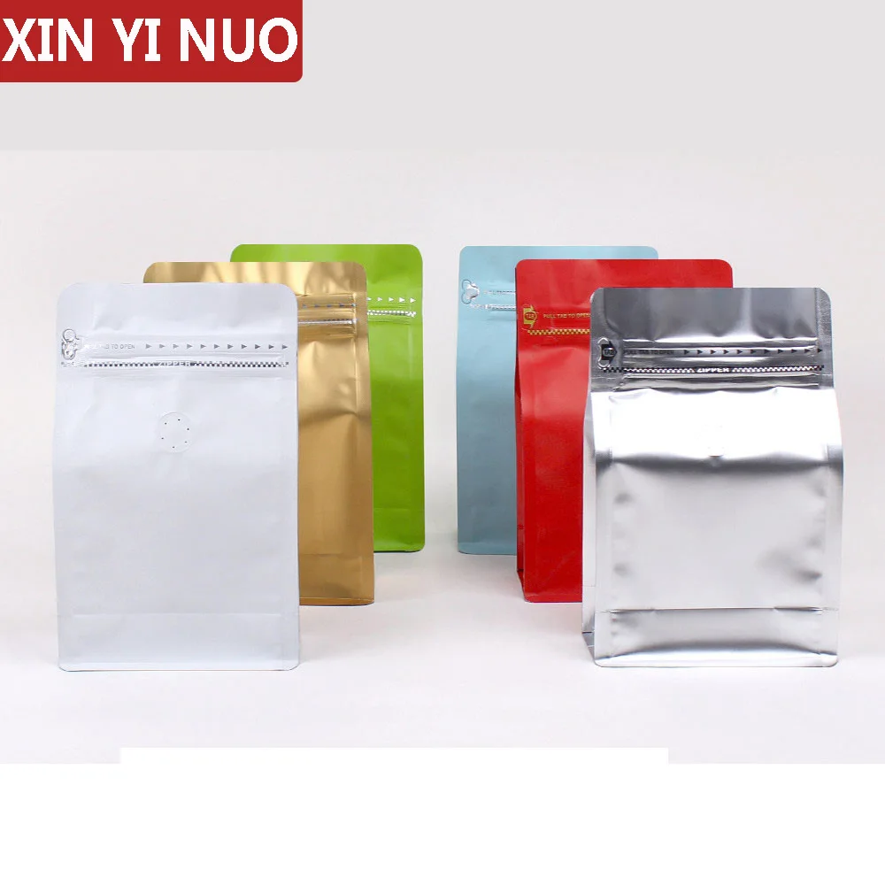 

20pcs 0.5 pound Coffee Bean Packaging Bags With Air Valve Aluminum Foil Self Sealing Stand Up Pouch