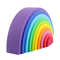 10 color silicone rainbow stacking toys for children toddler rainbow stacker montessori building blocks educational baby toys