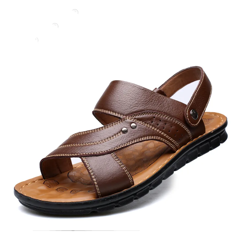 

2021 summer new men's sandals, men's leather beach shoes, casual men's shoes, fashion slippers