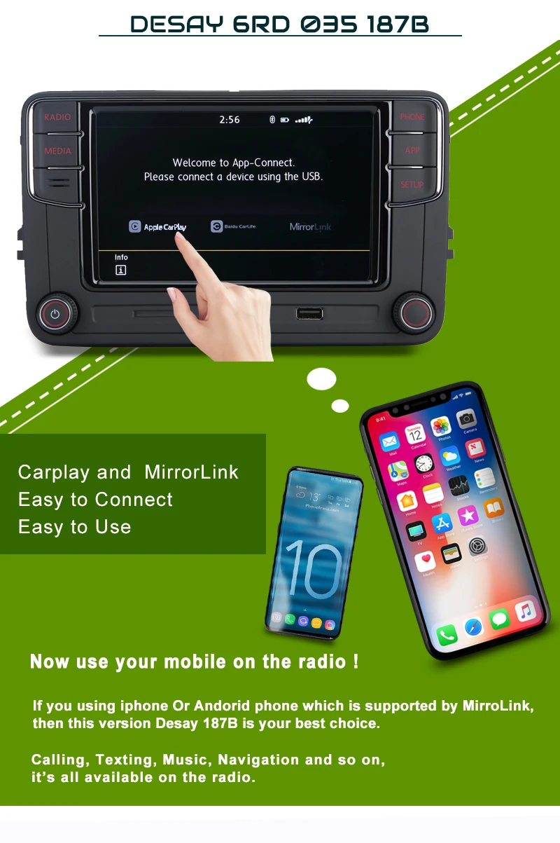 Desay RCD330 автомобильное радио Carplay Зеркало Ссылка RCD340 Plus 6RD 035 187B для VW Polo Golf Passat MK5 MK6 B6 B7 Tiguan Eos Bettle T5