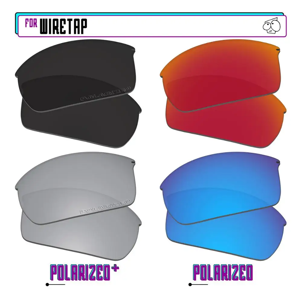 EZReplace Polarized Replacement Lenses for - Oakley WireTap Sunglasses - BkSrP Plus-RedBlueP