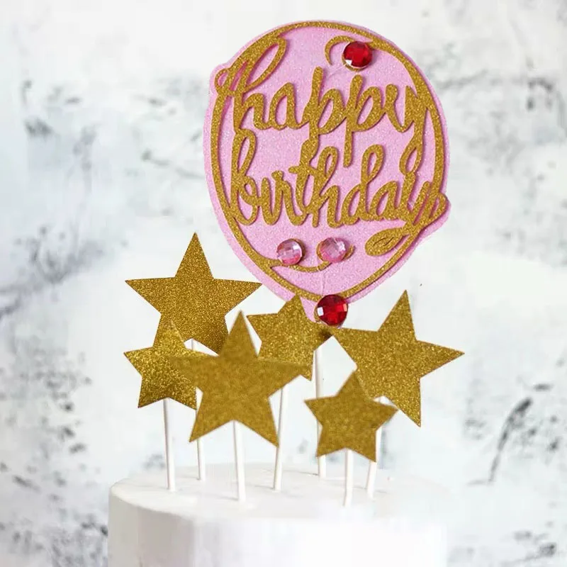 1 Набор 7 шт. блестящих топперов для тортов на день рождения|Товары украшения