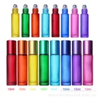 3 шт. 10 мл матовые красочные переносные Бутылочки для парфюма с эфирным маслом толстые стеклянные роликовые бутылочки многоразовые Бутылочки для путешествий