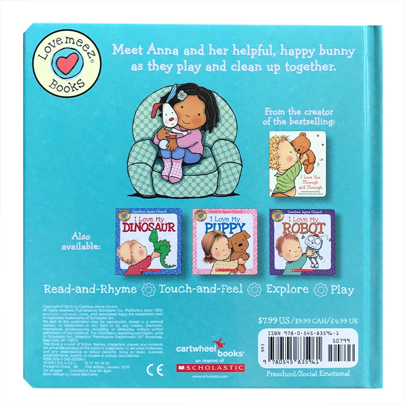 

Original English books Scholastic I Love My Bunny Board Book English Story Book