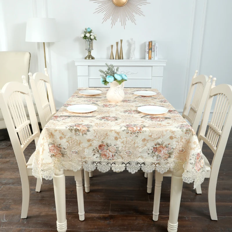Европейский Стиль кружева Скатерти Водонепроницаемый пасторальный простой