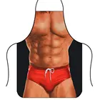 Забавный 3D Кухонный Фартук Цифровая печать сексуальные обнаженные мужские фартуки супер мускулистый герой узор ужин барбекю кулинарная форма