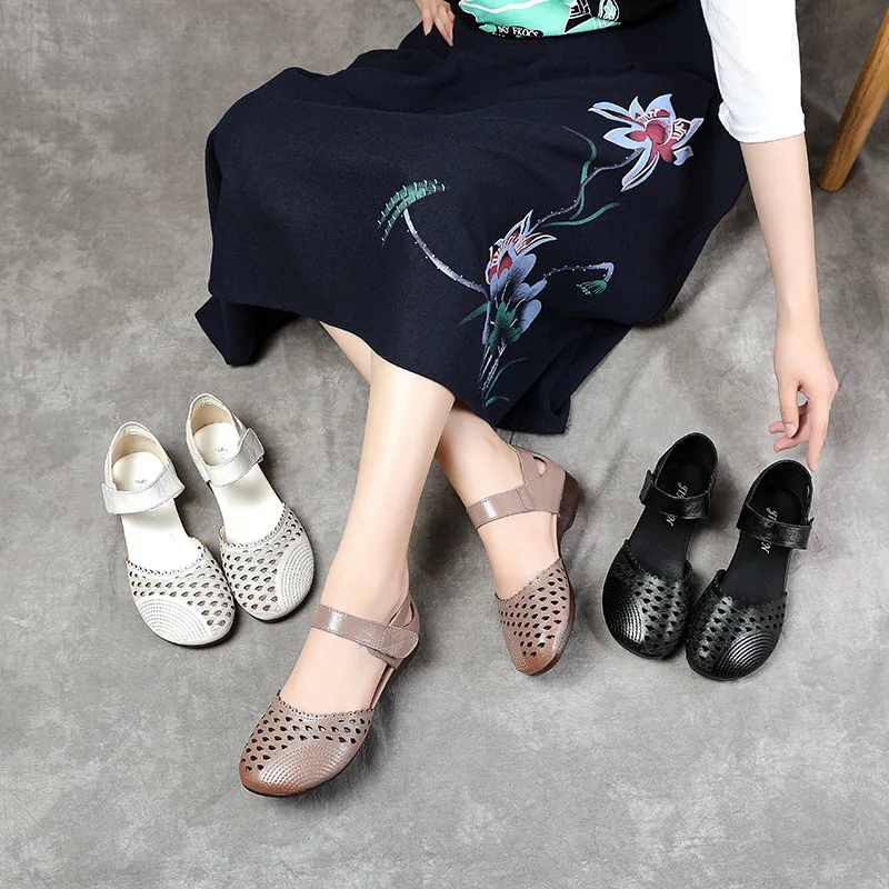 PEIPAH женские сандалии из натуральной кожи на платформе женская обувь с полым