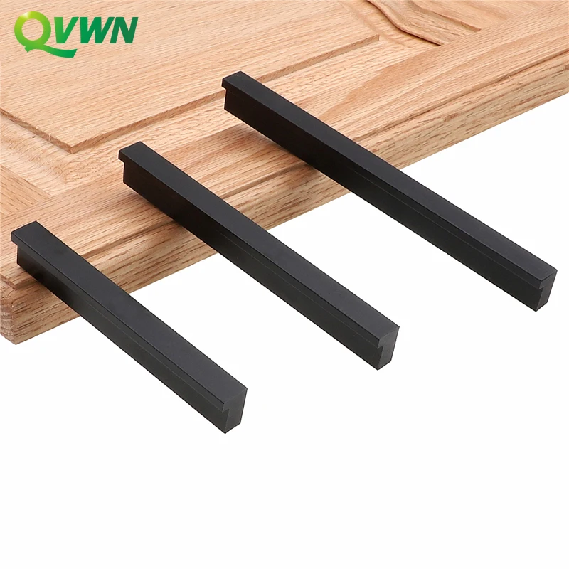 QVWN черные ручки для шкафа американский стиль твердый алюминиевый сплав кухонный