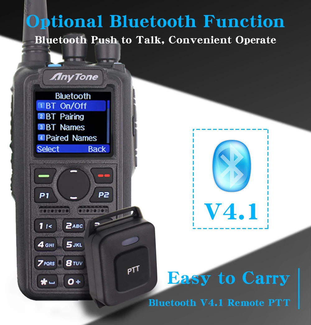 Рация Anytone AT-D878UV Plus VHF 136-174 МГц UHF 400-470 GPS APRS Bluetooth PTT DMR Ham радиостанция с кабелем |