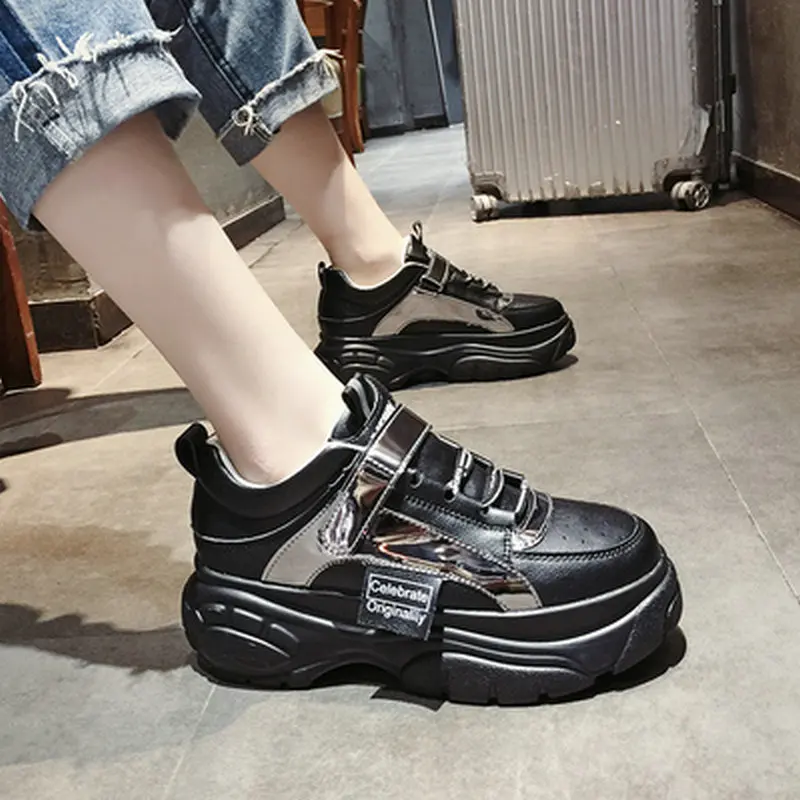 Размеры 35-44 женские модные повседневные кроссовки на толстой подошве высокого