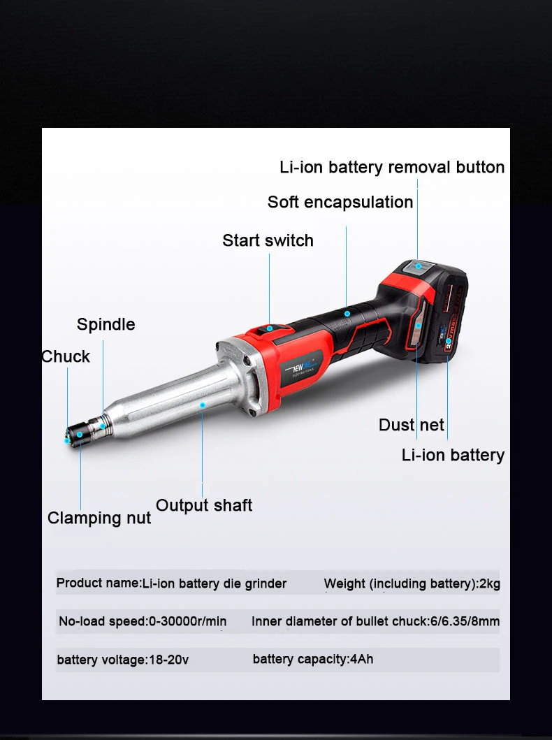 Миниатюрная шлифовальная машина электроинструменты литий-ионный аккумулятор 20