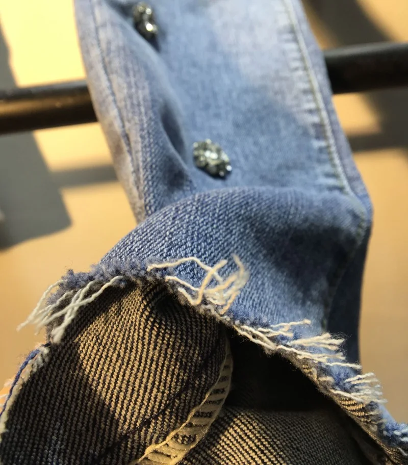

2021 Spring New Jeans Denim Female Rhinestone Beaded High Waist Slimming Stretch Jeans Women's Pants Student Casual Jean Trouser