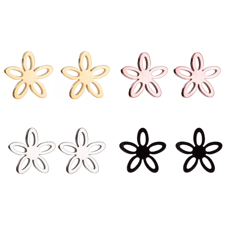 

Милые серьги SMJEL с цветами, женские серьги из нержавеющей стали с цветами для детей, Новогодний подарок