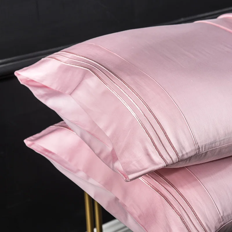 Funda de almohada de algod&oacute;n egipcio para dormir, funda de almohada bordada de buena calidad, cubre almohadas de casa, varios colores disponibles, # sw, 600TC-0