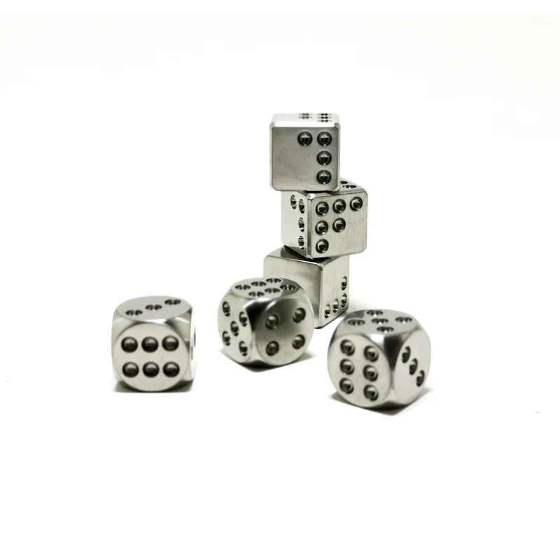 A333 EDC titanium alloy dice solid TC4 six-sided lucky iced cooling Outdoor gadgets | Спорт и развлечения