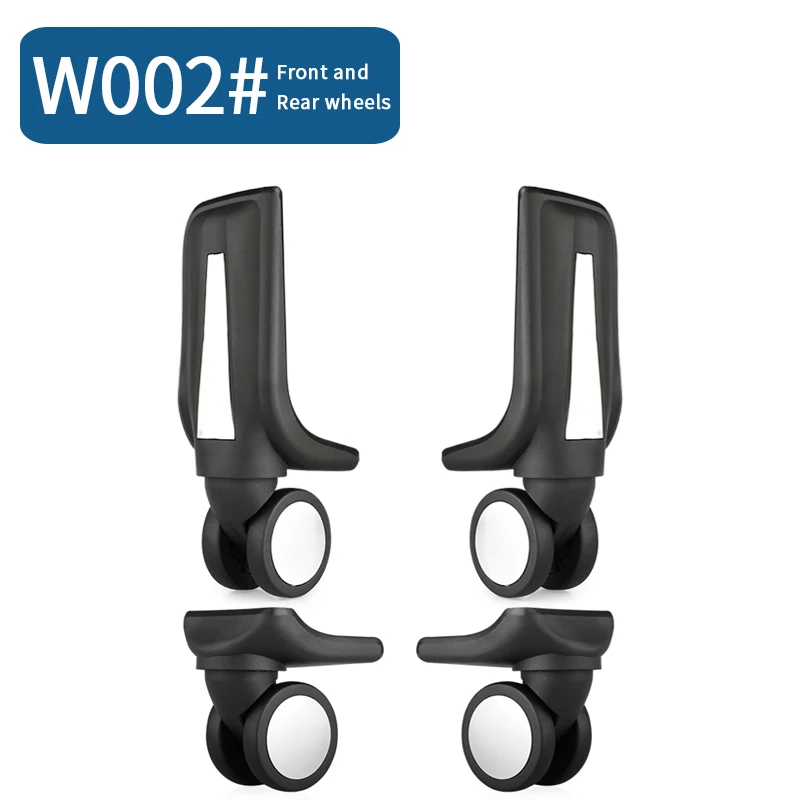 W002(4 Wheels)Black Сменные колеса для багажа, чемодана, продукт, дорожная сумка, колесики для ремонта, износостойкая тяга, коробка, багажные колеса - Цвет: W002(4 Wheels)Black