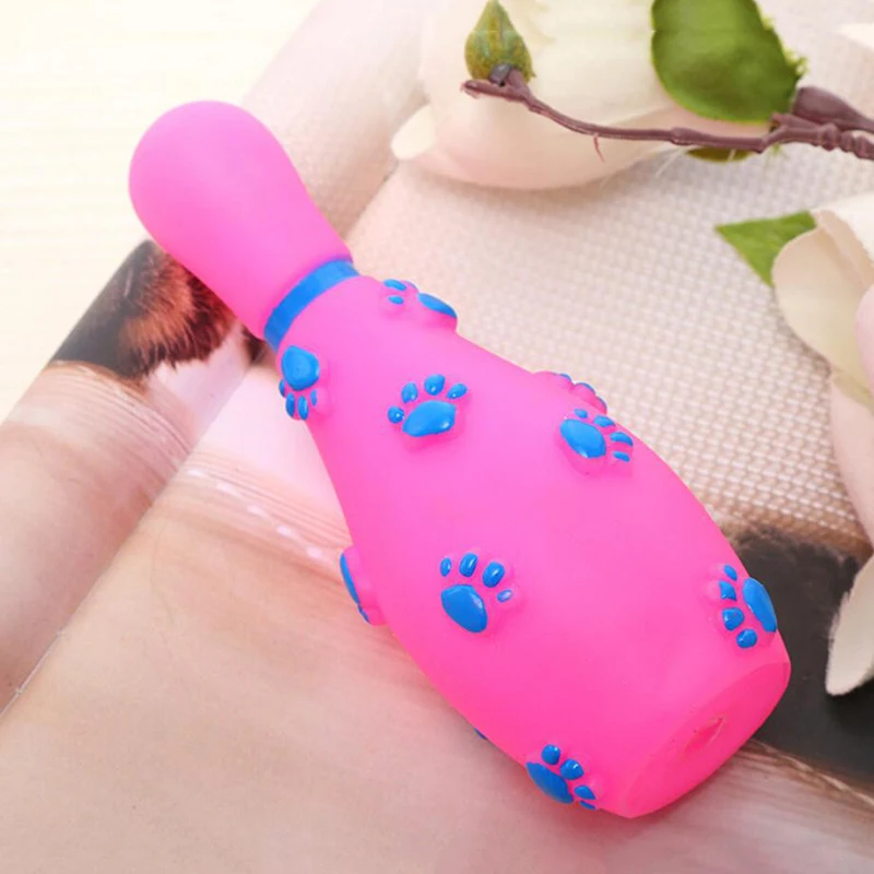 Игрушки для домашних животных собак звуковой Боулинг с узором лапы пищалка