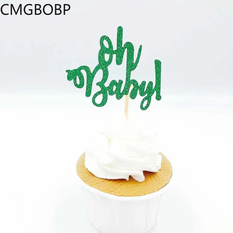 10 шт розовый синий торт Топпер Свадьба Oh Капкейк с надписью Baby украшения днем