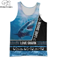beautiful love shark 3d all over printed men vest harajuku fashion sleeveless t shirt summer streetwear unisex tank top bx008