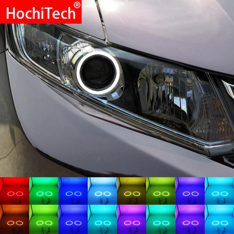 Разноцветные светодиодные RGB глаза ангела гало кольцевой глаз DRL РЧ пульт