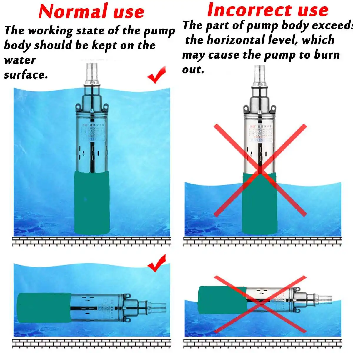 

7/10/15M Deep Well Pump Cable 12/24/48/60V DC Water Pump 250W Screw Submersible Pump Irrigation Garden Home Agricultural