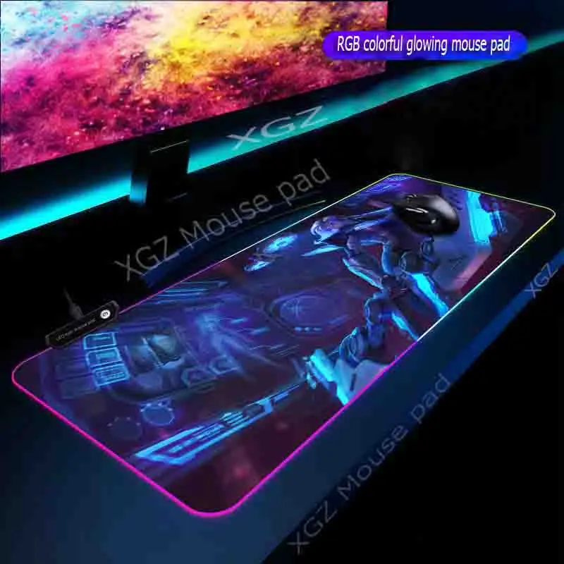 Большой игровой коврик для мыши XGZ с аниме зрелой сексуальной девушкой RGB модный