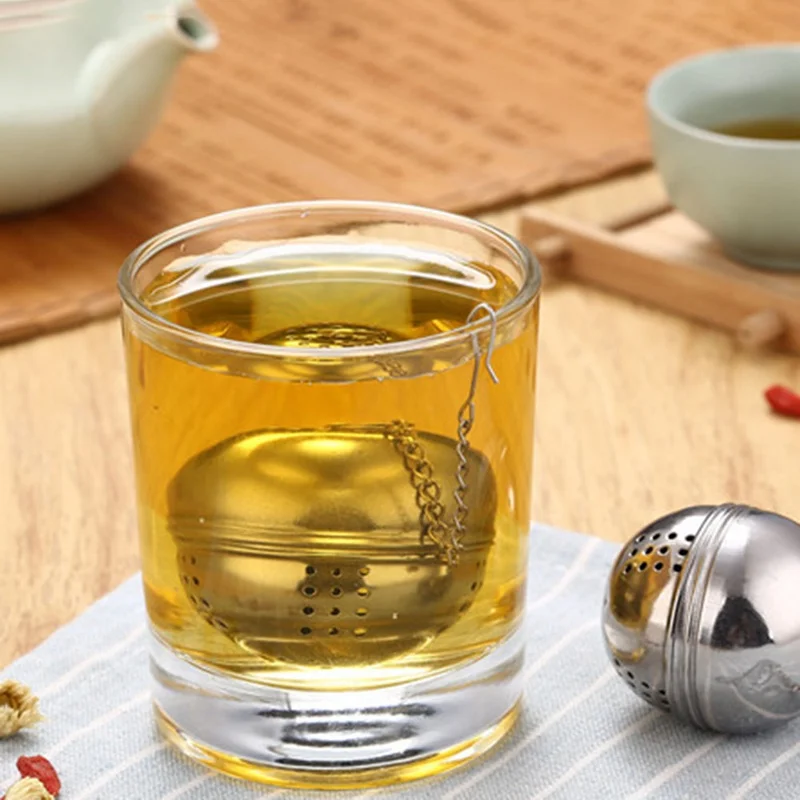 Нержавеющая сталь Чай Infuser сетчатый фильтр ложка блокировки специи мяч Rope Chain