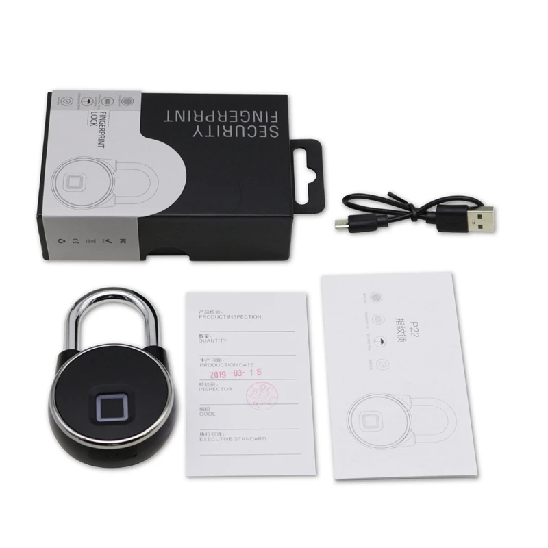 

Tuya Smart Lock Fingerprint Padlock Smart Padlock Cabinet Lock Dormitory Anti-Theft Lock USB Rechargeable Security Keyless Lock