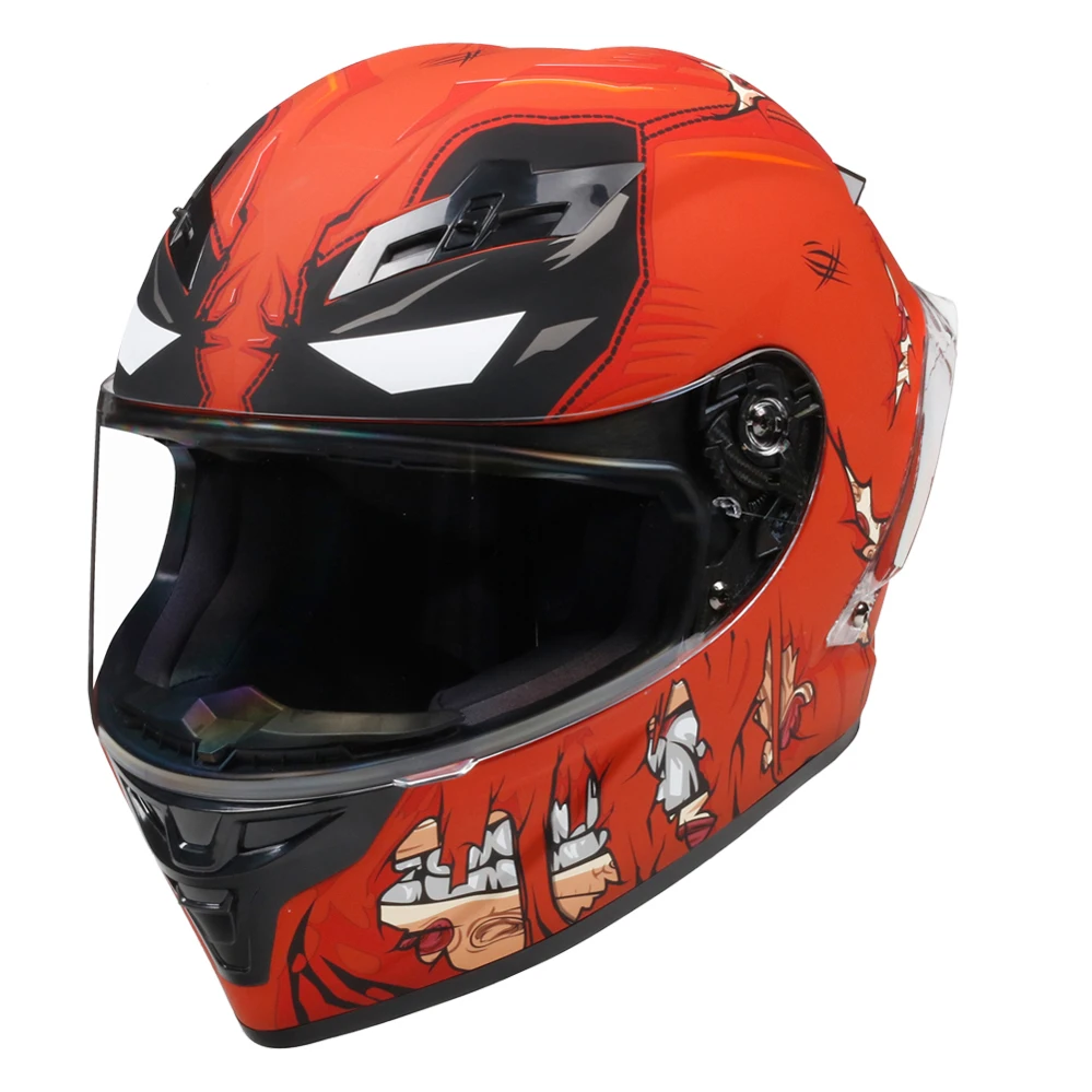 Мотоциклетный шлем с полным лицевым покрытием в горошек для мужчин и женщин moto