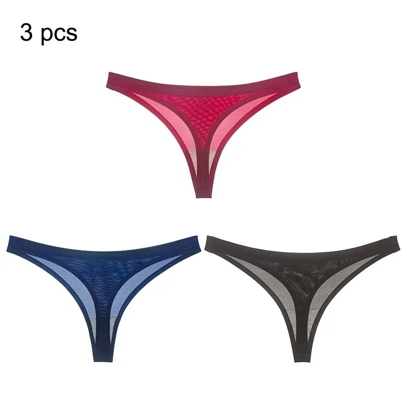 

3 шт., женские бесшовные трусики-стринги с заниженной талией