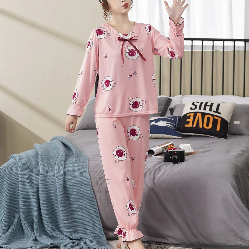 

3XL Big Size Pink Pizama Damska Pyjamas Women Pijamas Pijama Feminino Pyjama Femme Pigiama Donna Pijama Set Night Suit Pyjamas