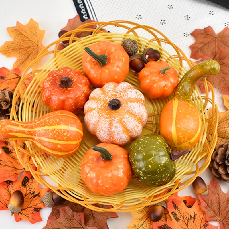 Новейшая Пена Моделирование Золотая осень Тыква шишки желуди кленовые листья