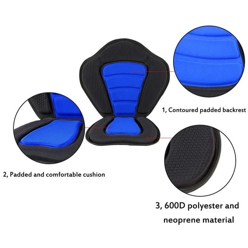 

Hot Outdoor Kayak Anti-Skid Cushion Inflatable Boat Luxury Padded Seat Kayak High Back Cushion Canoe Seat Outdoor Boat Accessori