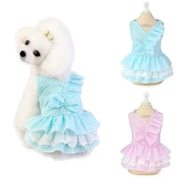 dog dress for girls dog clothes summer bowknot sling evening party dresses for chiwawa tutu cake skirt small dogs clothing s xxl