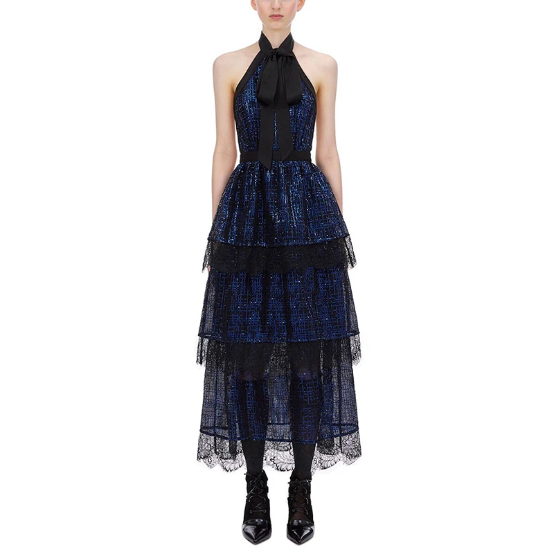 Новинка 2019 года. Элегантные вечерние платья макси с бантом на воротнике и