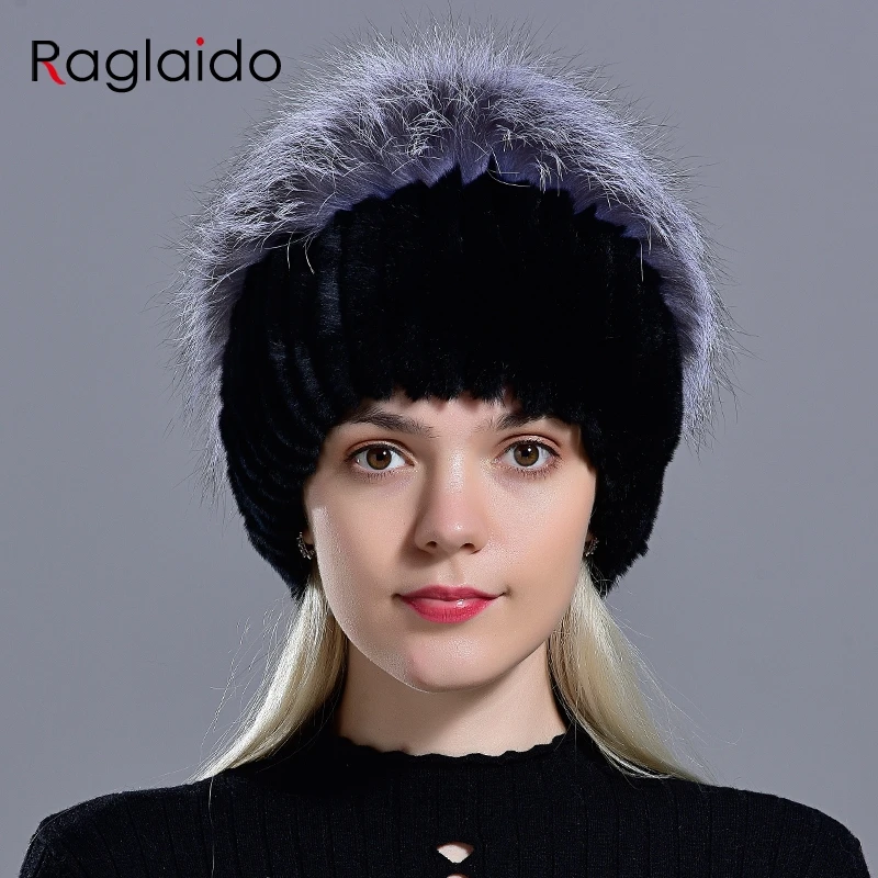 winter women hats fox rabbit fur pompom skullies beanies warm elastic fashionable fluffy thick outdoor stylish natural fur hats