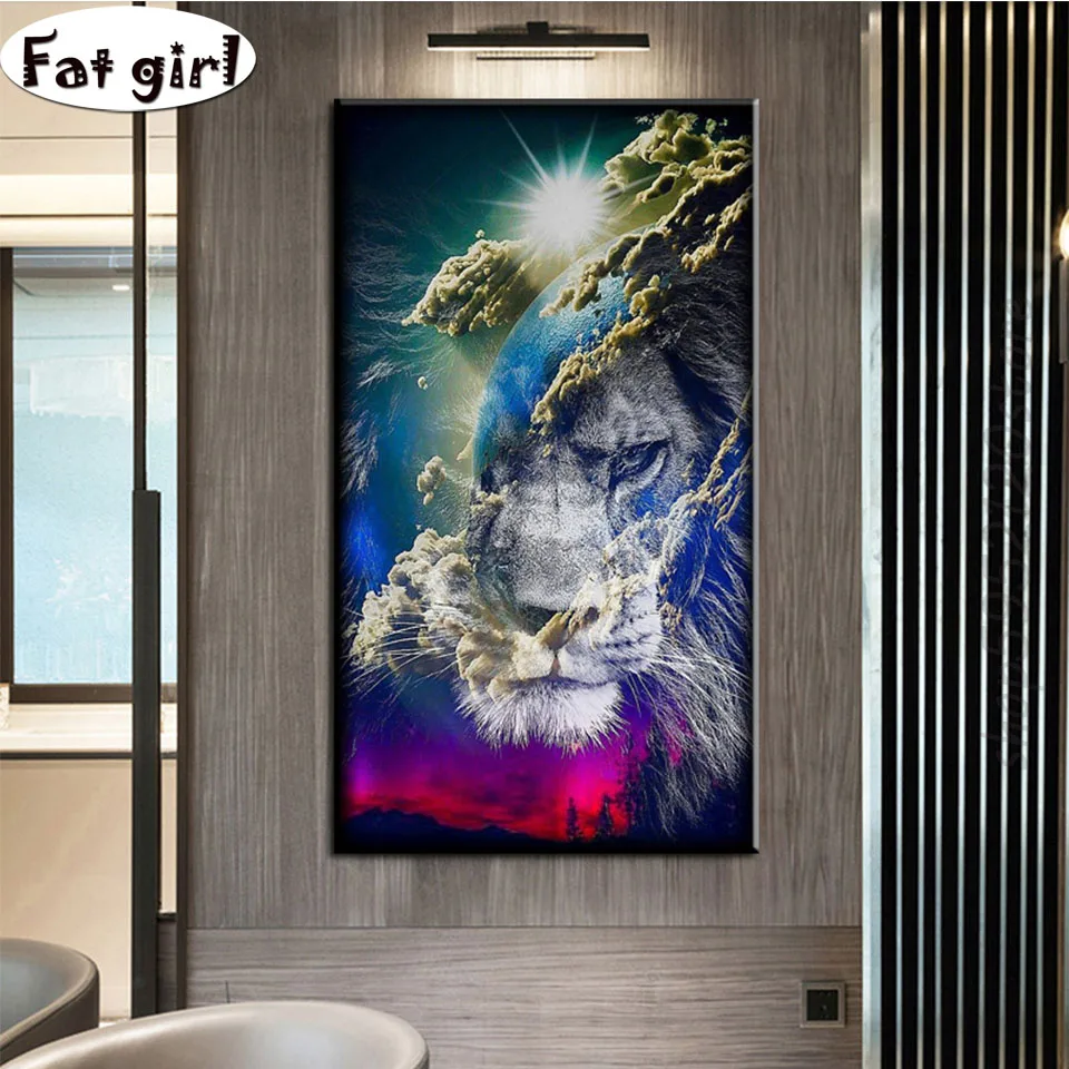 Diamond Painting 5D fantasy art lion cloud planet landscape diamond Cross Stitch Diamond Embroidery mosaic full square round kit