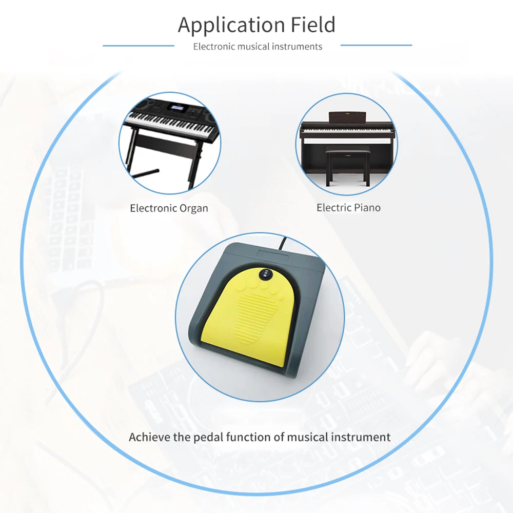 Электронный музыкальный инструмент ножной Педальный переключатель с кабелем 6 35