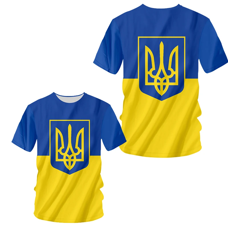 

CJLM UKRAINE T Shirt Custom Team Name Number Ukr T-shirt 3D Print DIY Shirt Jersey Casual Men's Clothing Oversized Sportswear