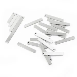 Подвески серебристые, прямоугольные, из нержавеющей стали, 4 х25 мм, 10 шт.