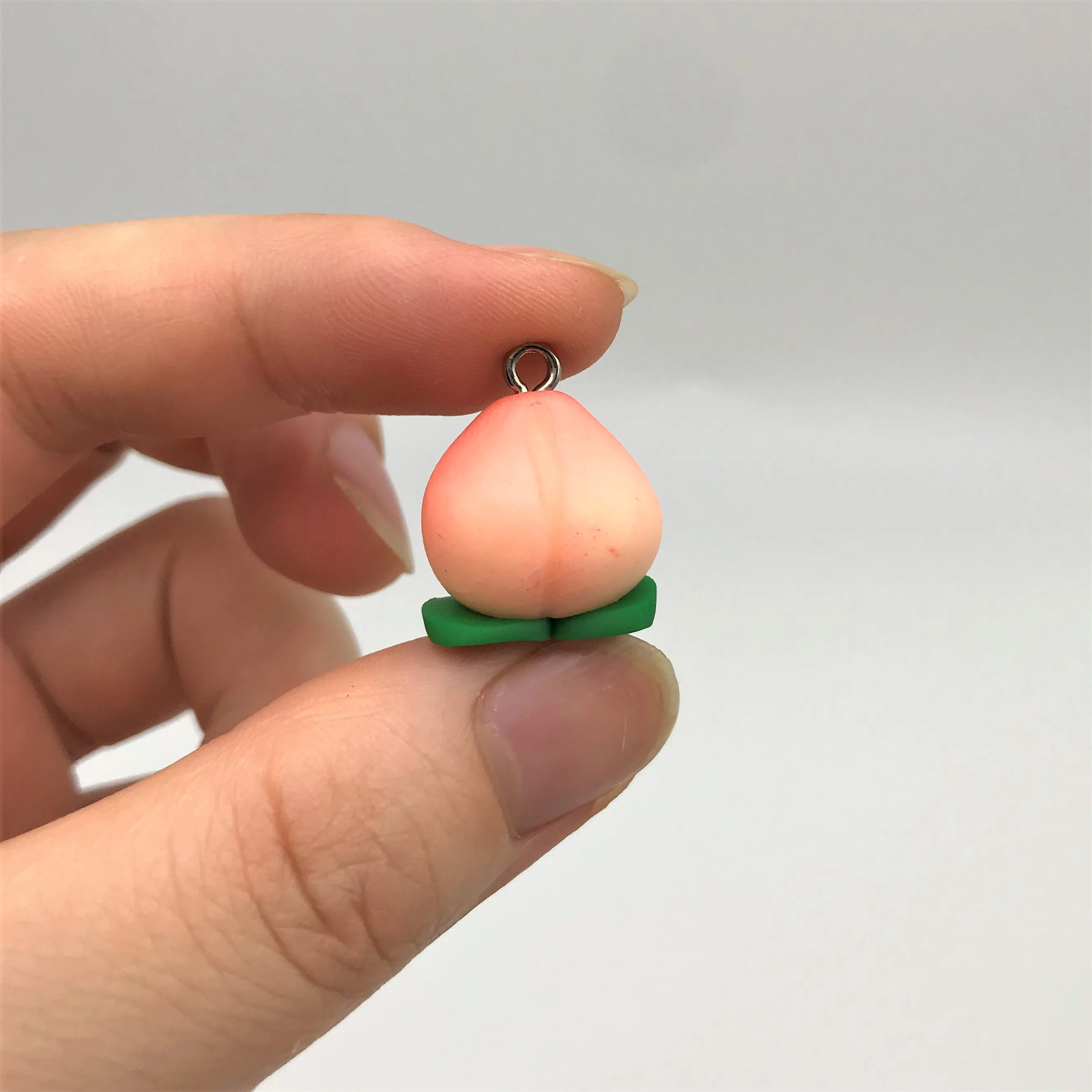 4 шт мягкие керамические милые розовые подвески-персики Diy находки 3D миниатюрные Фрукты Подвеска для ключей, на шею ручной работы ювелирные изделия